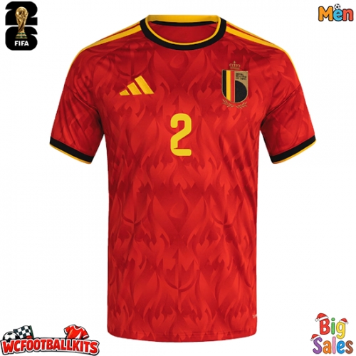 Belgium Zeno Debast #2 Replica Home Stadium Shirt World Cup 2026 Short Sleeve